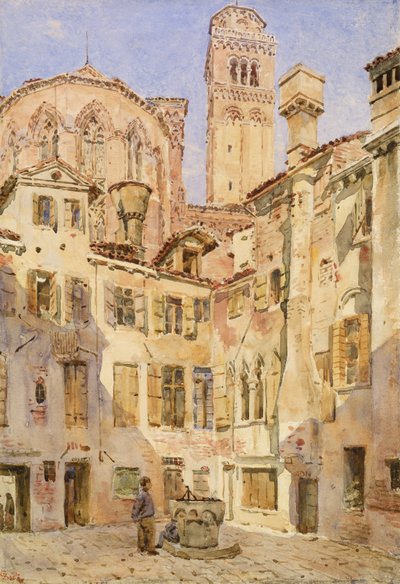 The Church of the Frari, Venice, from the Campiello San Rocco, 1854 by George Price Boyce
