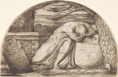 A figure weeping over a grave by George Richmond