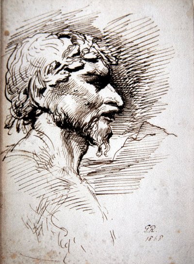 Male Head - Study for the Ancients by George Richmond