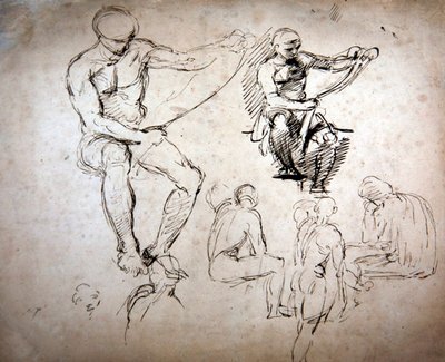 Nude males - studies for the Ancients by George Richmond