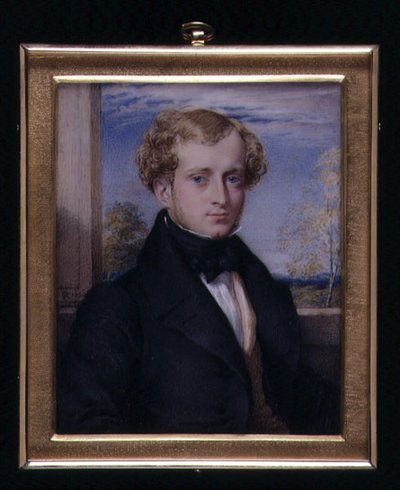 Portrait miniature of an unknown man, possibly a Mr Ashby by George Richmond