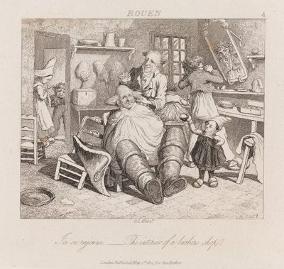 Barber Shop, Rouen, c.1821 by George Robert Lewis