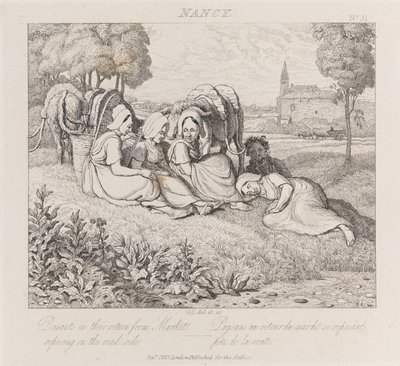 Peasants Returning From Market, Nancy, c.1821 by George Robert Lewis