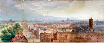 Aerial view of Knightsbridge, London, c1845 by George Robert Vawser