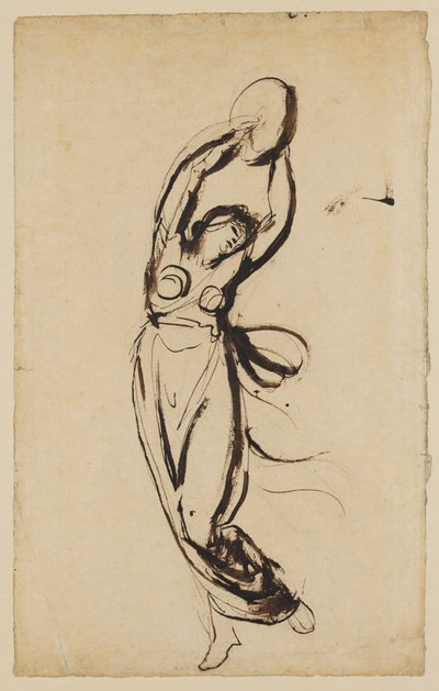 A Nymph Dancing with a Tambourine by George Romney