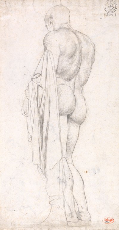 Back View of a Standing Classical Male Figure by George Romney