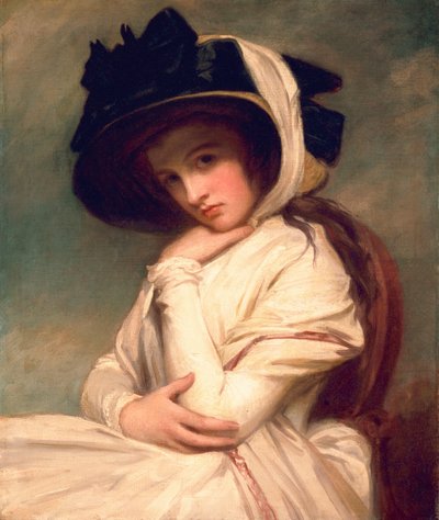 Emma Hart, later Lady Hamilton, in a straw hat, c.1782-94 by George Romney