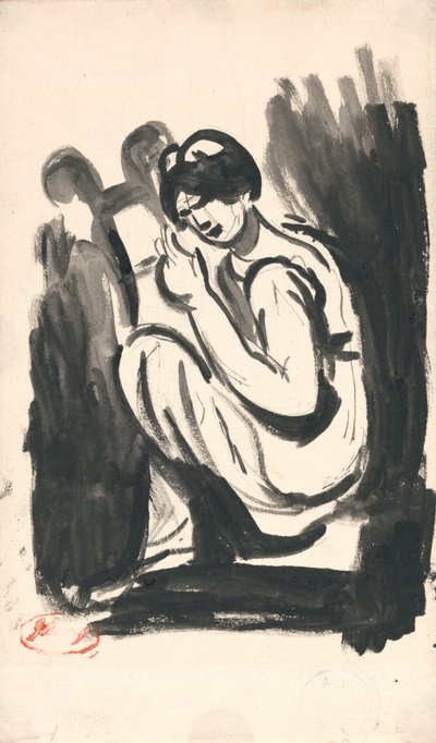 Girl Playing the Lyre by George Romney