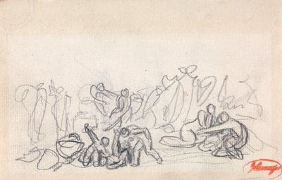 Group of Figures, Possibly Women and Children Playing by George Romney