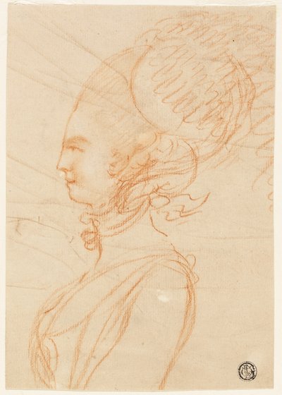 Half-Length Profile Portrait of a Woman Facing Left by George Romney
