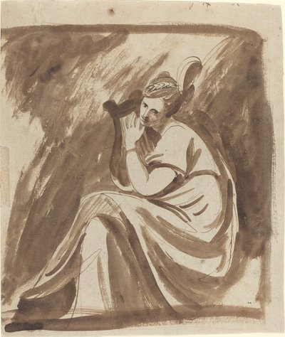 Lady Hamilton Playing a Lyre by George Romney