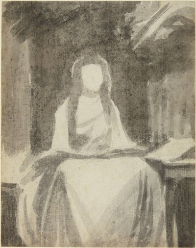 Portrait Study of Lady Hamilton as St. Cecilia by George Romney