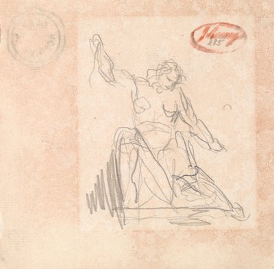 Seated Figure with Upraised Arm by George Romney