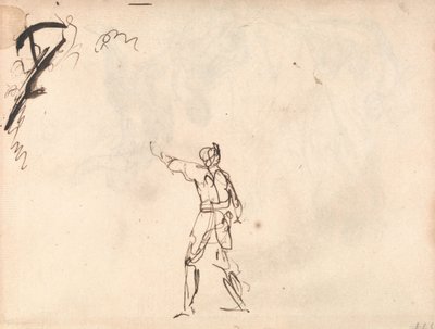 Standing Figure with Arm Upraised, Possibly Macbeth by George Romney