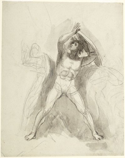 Standing Male Nude with Shield by George Romney