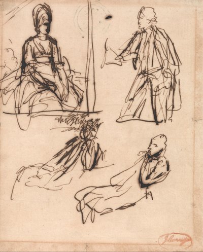 Studies for Portraits of a Man and a Woman by George Romney
