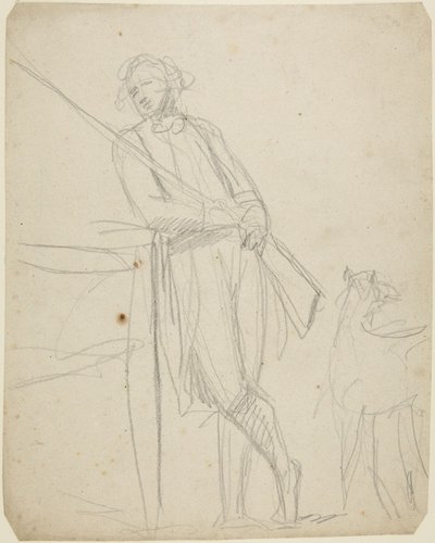 Study for a Full-Length Portrait of a Man Holding a Gun by George Romney