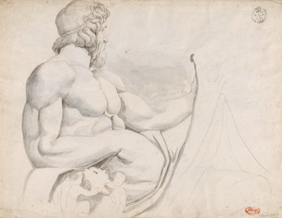 Study of Tiber River Deity Sculpture by George Romney