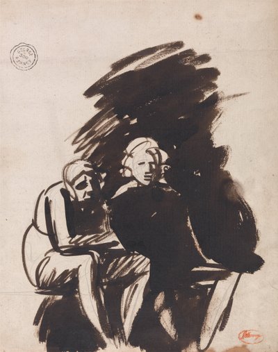 Study of Two Figures by George Romney