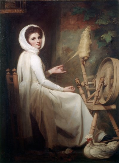 The Spinstress Lady Emma Hamilton at the Spinning Wheel by George Romney