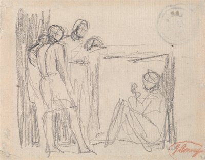 Three Standing Figures Before a Seated Figure by George Romney