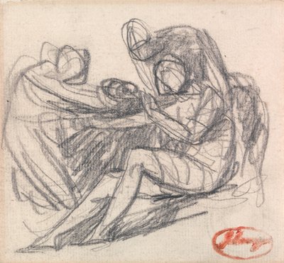 Two Figures Aiding a Seated Figure by George Romney