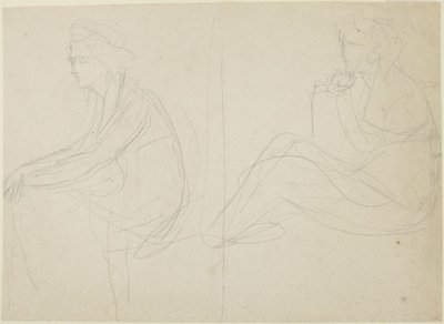 Two Studies of a Seated Woman by George Romney