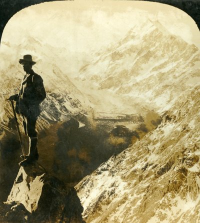 Mount Cook and the Head of the Hooker Glacier, New Zealand by George Rose
