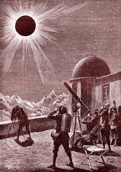Explorers in the African Desert Look at the Eclipse (1888) by George Roux