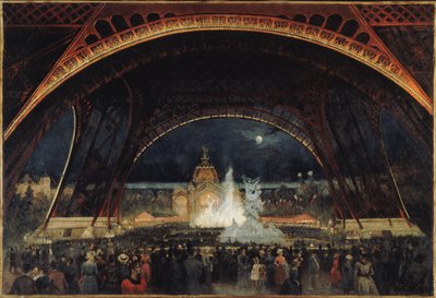 Night Festival at the 1889 Universal Exposition, under the Eiffel Tower, ca. 1889 by George Roux