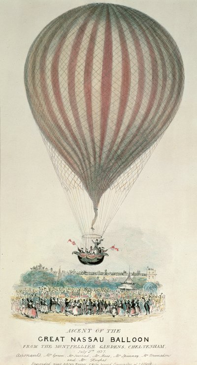 Ascent of the Great Nassau Balloon, Montpellier Gardens, 3rd July 1837 by George Rowe