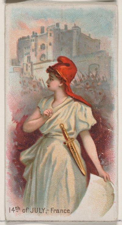 14th of July, France, from the Holidays series N80 for Duke brand cigarettes by George S. Harris and Sons
