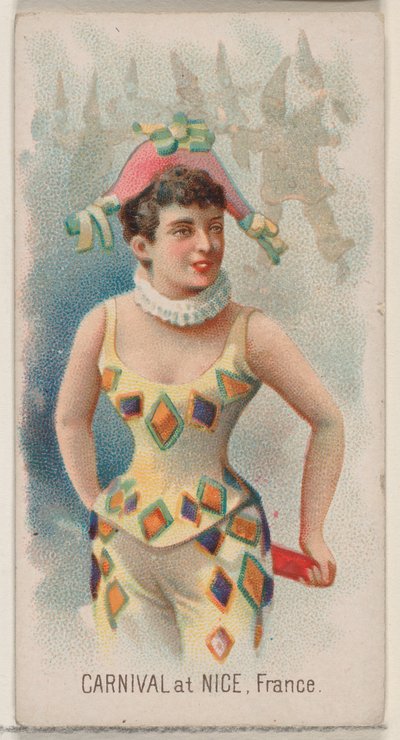 Carnival at Nice, France, from the Holidays series N80 for Duke brand cigarettes, 1890 by George S. Harris and Sons