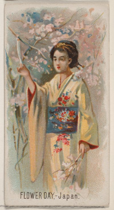 Flower Day, Japan, from the Holidays Series N80 for Duke Brand Cigarettes by George S. Harris and Sons