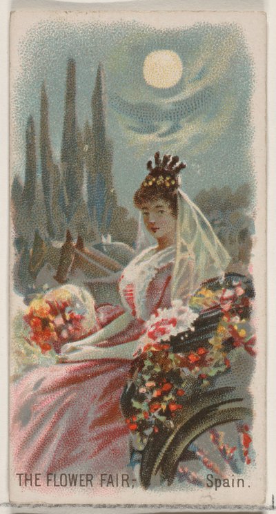 The Flower Fair, Spain, from the Holidays series N80 for Duke brand cigarettes, 1890 by George S. Harris and Sons