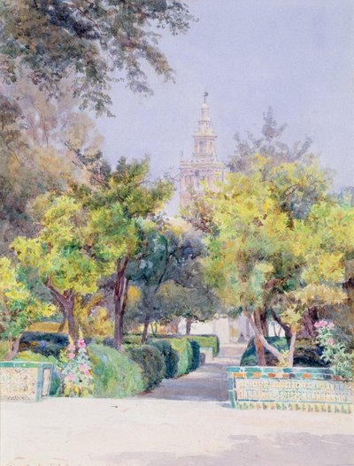 In the Garden of the Alcazar, Seville, 1893 by George Samuel Elgood