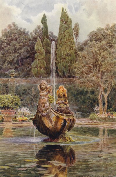Italian Gardens: Villa Aldobrandini, Fountain in the Parterre by George Samuel Elgood