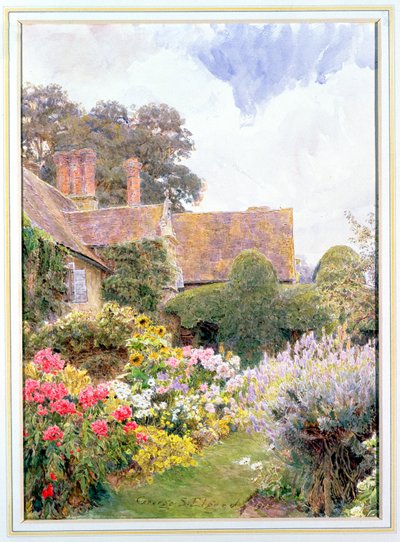 The Gardens of the Manor House, Cleeve Prior, Worcestershire by George Samuel Elgood
