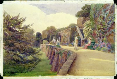 The Terrace at Berkeley Castle, Gloucestershire, 1887 by George Samuel Elgood