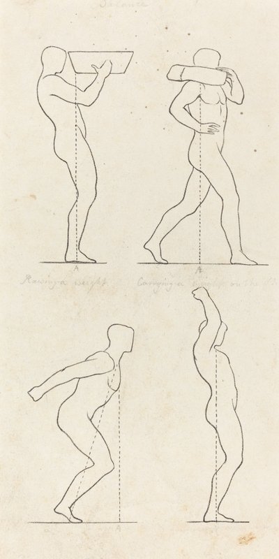 Bearing a Weight; Preparing to Jump, and Alighting by George Scharf after John Flaxman