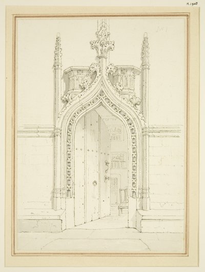 Doorway of Vestry Room of St Mary Redcliffe, c.1812 by George Shepherd