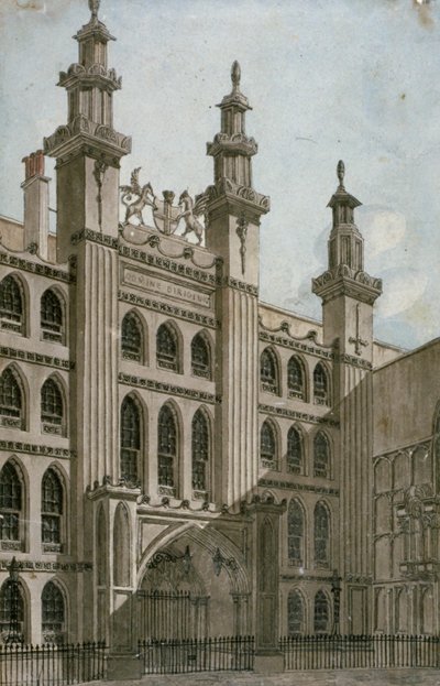 South-west view of the Guildhall front, City of London, 1810 by George Shepherd