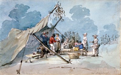 View of people attending Peckham Fair, London by George Shepherd