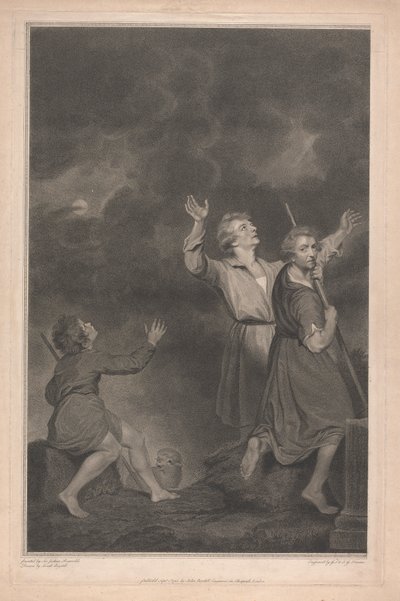 West Window of the Chapel, New College Oxford, Adoration of the Shepherds, From the Nativity Scene by George Siegmund Facius