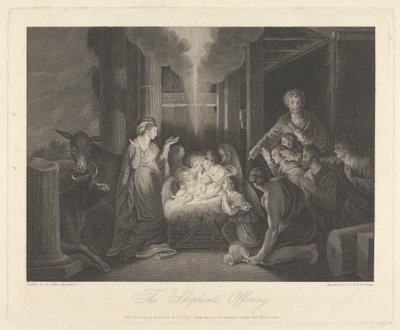 West Window of the Chapel, New College Oxford: The Shepherd Offering, Nativity Scene by George Siegmund Facius