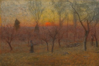 Gathering Wood, Montclair, New Jersey by George Snr. Inness