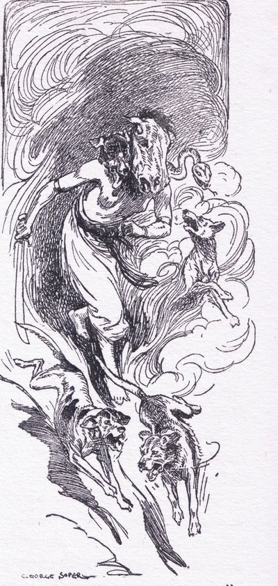 Brimo the wild witch huntress, from The Heroes published by George Allen and Unwin 1929 by George Soper