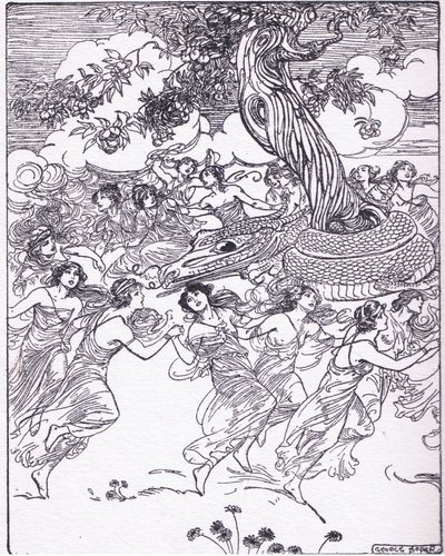 Dancing hand in hand around the charmed tree, from The Heroes published by George Allen and Unwin 1929 by George Soper