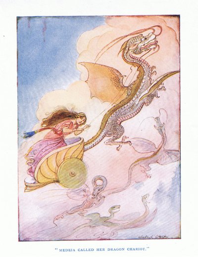 Medeia Called Her Dragon Chariot, from The Heroes Published by George Allen and Unwin 1929 by George Soper