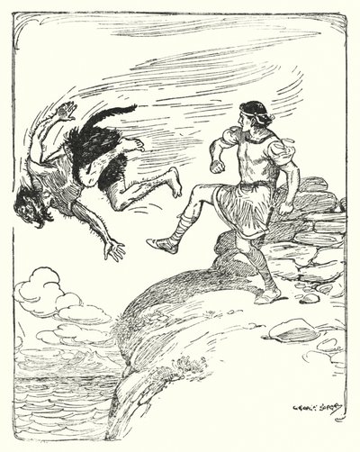 He kicked him over the cliff into the sea by George Soper